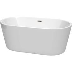 Oval Freestanding Bathtubs Wyndham Collection Carissa (WCOBT101260BNTRIM) 152.4x81.3