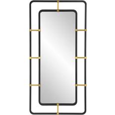 Stainless Steel Mirrors Uttermost Escapade Black/Brass Wall Mirror 26x52"