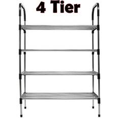 Silver Shoe Racks True Face 4 Tier Silver Shoe Rack 95x60cm