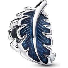 Pandora Curved Feather Charm - Silver/Blue