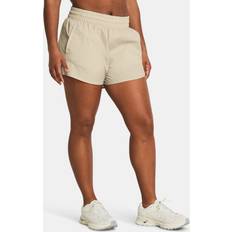 Brown - Women Shorts Under Armour Womens Flex Woven 3In Crinkle Shorts Khaki, Khaki, 2Xl, Women