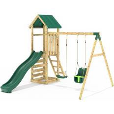 Rebo Rainier Adventure Wooden Climbing Frame, Swing Set and Slide