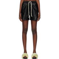 Nanushka Black Maurine Vegan Leather Shorts Black/Creme