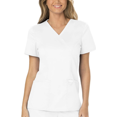 Scrubs for women Cherokee Scrubs for Women Mock Wrap Top - White