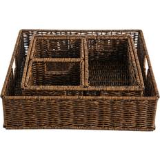 Resin Boxes & Baskets Set of 5 Multi-Sized Resin Rattan Bins