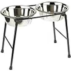 Classic Double Feeder High Stand 2 x 1600ml Stainless Steel Dishes