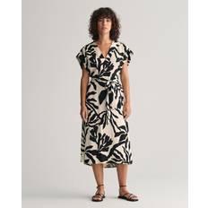 Gant Robes Gant Rel Palm Print SS Dress - Camel Brown