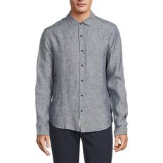 Onia Linen Slim Fit Shirt in Slate. L, S, XL/1X