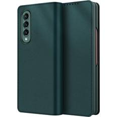 TechGear Galaxy Z Fold 5 Leather Wallet Case, Detachable Magnetic 2in1 Case with Screen Frame, Card Wallet & Stand Green PU Leather for Samsung Z Fold 5