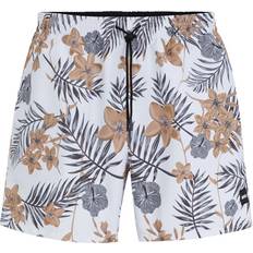 HUGO BOSS Piranha Blomstret Badeshorts Hvid