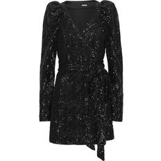 ROTATE Birger Christensen Klänningar ROTATE Birger Christensen Sequins Mini Wrap Dress - Svart