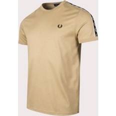 Fred Perry Contrast Tape Ringer Shirt - Lichtbruin/Zwart