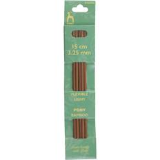 Stickset Stickor Pony Bamboo 15cm Double-Point Knitting Needles Set of Five 3.25mm P66906