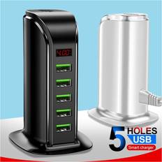 Udyr 5 Port USB Charger HUB LED Display Multi USB Charging Station Charger Dock for iPhone 12 Pro Max for Samsung Galaxy Note S20 ultra for Xiaomi Mi