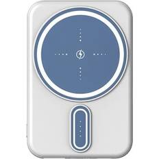 White 20000mAh Magnetic Power Bank Mini Portable High Capacity Charger Wireless Fast Charging External Battery Pack