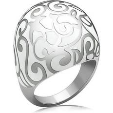 Stainless Steel Rings Precious Stone High Polished No Plating Stainless Steel Ring - Size 6