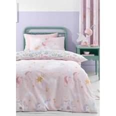 Catherine Lansfield Fairytale Unicorn Duvet Cover Pink