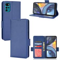 Mobile Phone Accessories GANGXUN Blue Case for Motorola MOTO G22 4G Leather Flip Cover Card Slots Magnetic Closure Wallet Compatible with Motorola MOTO G22 4G Case