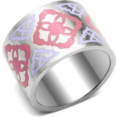 Stainless Steel Rings Precious Stone High Polished No Plating Stainless Steel Ring with Epoxy Multi Color