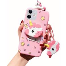 Tianfu Unicorn Case for iPhone 11promax 3D Cartoon Design Cute Elastic Kickstand Protective Case, Phone Case with String Rope, Kawaii Fashion