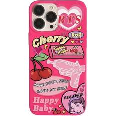 Mobile Phone Accessories Tianci iPhone 14 pro max Case Pink Cute Cherry Hearts Y2K Cartoon Collage Kawaii Girly Print Fashion Aesthetic Design for Women