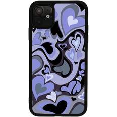 Tianfu Cute Phone Cases Aesthetic Purple Heart Phone Case Protective Compatible with iPhone 13 ProMax