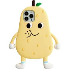 Mobile Phone Accessories Tianfu Kawaii Phone Cases Apply to iPhone 14promax,Cute Cartoon Pear Phone Case Unique Fun Cover Case 3D Phone Case Soft Silicone Shockproof Cover