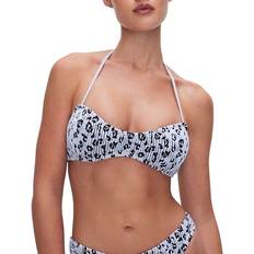 XXS Bikinis Good American Women's Always Fits Jacquard Tiny Shaped Swim Bikini Top Leopard