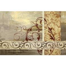 Cotton Framed Art Marlow Home Co Brown Swirly Painting Framed Art