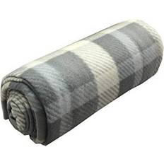 Noel Tartan Check Polar Blankets Grey