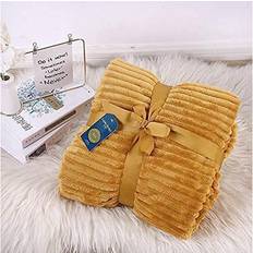 Aspire Chunky Rib Fleece Fluffy Blankets Yellow