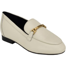 Calvin Klein Women's Sommiya Almond Toe Casual Slip-On Loafers Ivory Leather