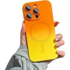 Tianfu Magnetic iPhone 14 Pro Case [Compatible with MagSafe] Cute Gradient Color Case for Women & Men, Soft TPU Shockproof with Camera Lens Protector Case