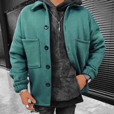 Retro Autumn Lapel Pocket Coat Loose Casual Solid Jacket Streetwear Men Cardiagn Outerwear Ropa De Hombre Multicoloured One