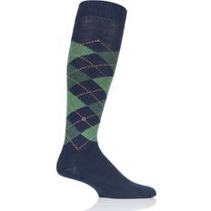 Underwear Burlington Pair Navy Green Preston Soft Acrylic Knee High Socks Men's 6.511 Mens Multi Coloured