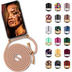Oneflow Handykette mit hülle für apple iphone 14 plus band zum umhängen tasche kette neu Mama Africa Grün Weiß Blau