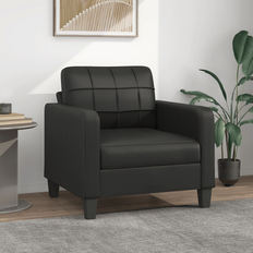 Konstläder Soffor vidaXL Fåtölj Svart 60 cm Konstläder Soffa