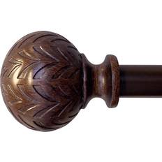 Decopolitan Adjustable Curtain Rod Set 5/8 Inch Diameter in Walnut