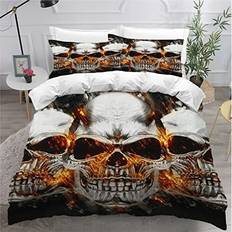 Double Gothic skull skull Set Double Bed Soft 3 Pieces Anti-Allergic Small Double