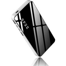 20000mAh Mini Power Bank Mirror Display 2.1A Fast Charge Power Bank for Samsung Xiaomi HUAWEI WHITE COLOR