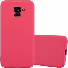 Cadorabo CANDY ROT, Samsung Galaxy A5 2018 Case for Samsung Galaxy A5 2018 Cover Protection TPU Silicone Gel Back case Red