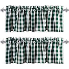 Checkered Valances Aiking Home Collection 2-Panels Picnic Checkered Pattern Kitchen Valances 56x16 inch