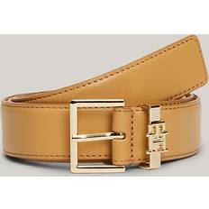 Tommy Hilfiger Dame Bælter Tommy Hilfiger TH Monogram Leather Square Buckle Belt HARVEST WHEAT UK32in