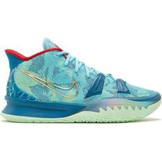 Faux Leather Basketball Shoes Nike Kyrie 7 M - Bleached Aqua/Metallic Gold/Green Abyss