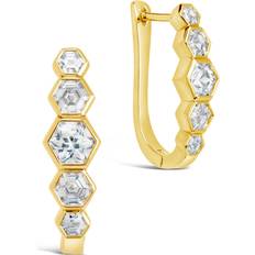 Sterling Forever Gia Latch Hoop Earrings - Gold/Transparent