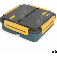 Steel Food Containers ThermoSport Hermetic Double Steel Lunch Box 6 Units 19.8 x 19.8 x 6.3 cm Food Container