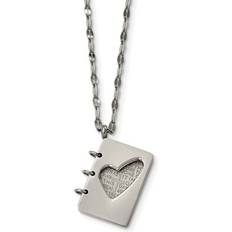 Stainless Steel Necklaces Private Label Stainless Steel Brushed and Polished Lord's Prayer Spanish Necklace