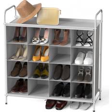 Simple Houseware 4-Tier 16-Cube Organizer Grey Shoe Rack