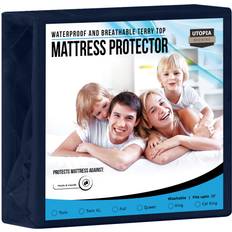 Blue Mattress Covers Utopia Bedding Waterproof Protector Twin Size 200 GSM Navy Mattress Cover Blue (190.5x)