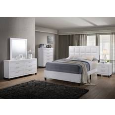 White Bed Packages GTU Furniture 5Pc Queen Wood White